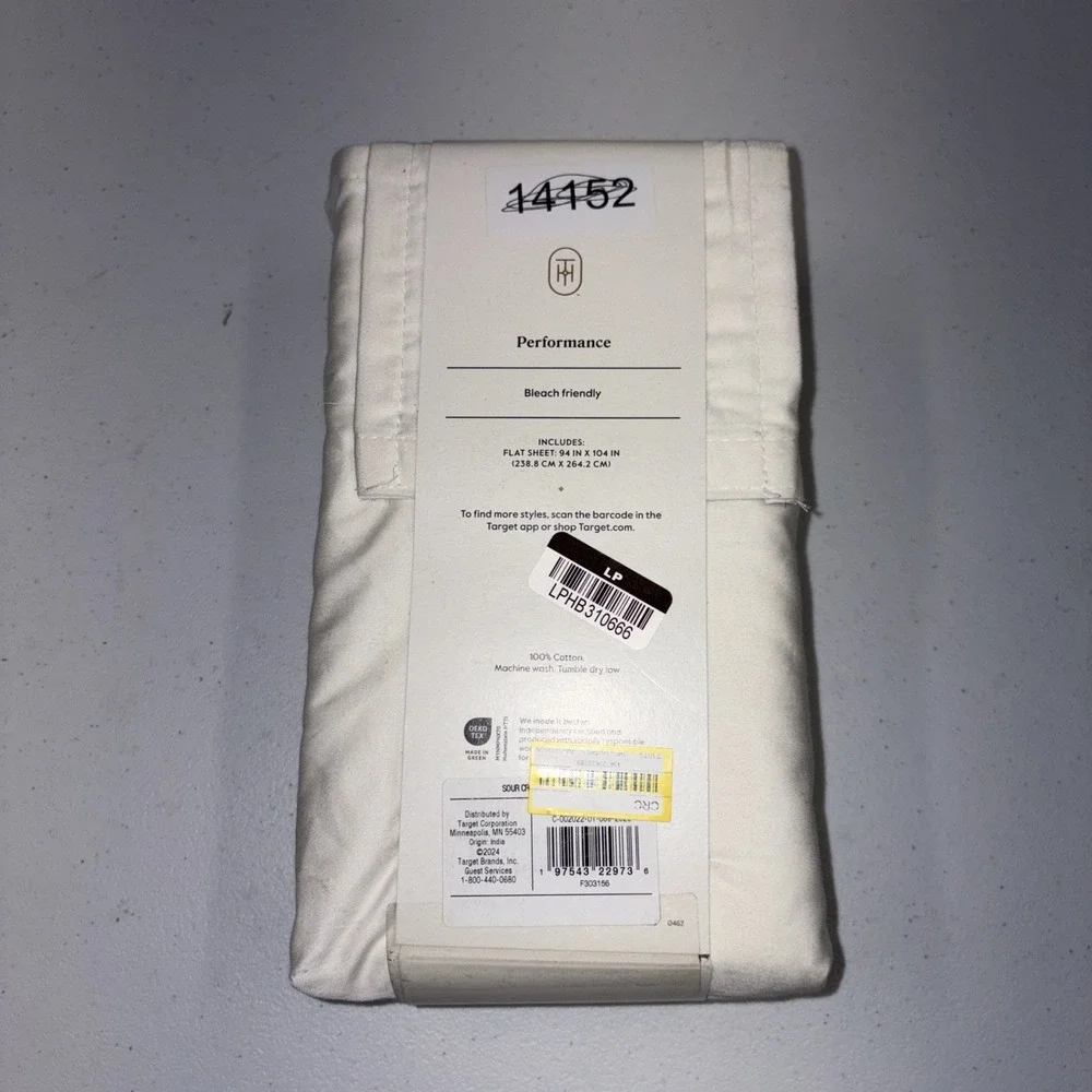 Threshold 400 Thread Count Performance Flat Sheet Sour Cream Queen*